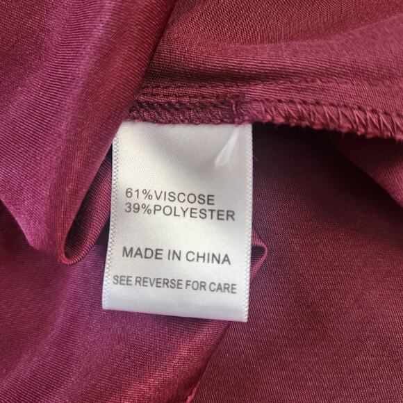 Lucy Paris Wine Burgundy Fit Flare Dress Pockets Large - Picture 10 of 13